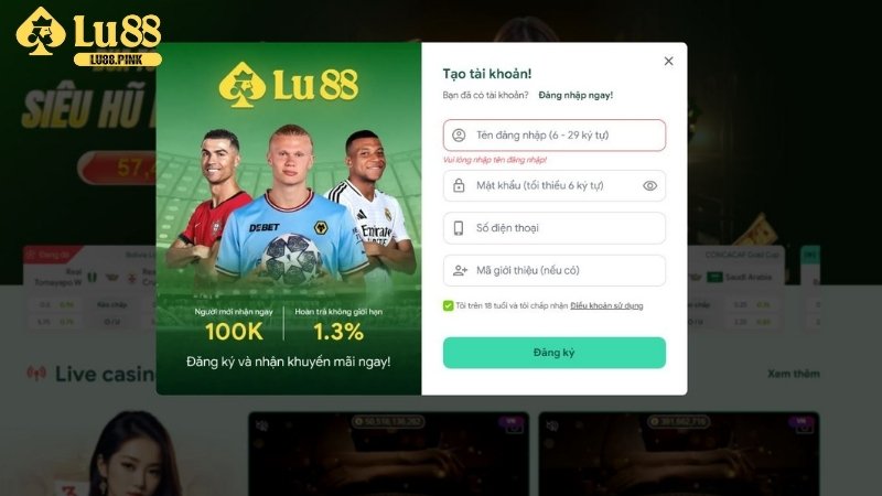Hướng dẫn đăng ký Lu88 siêu nhanh chỉ trong 1 phút